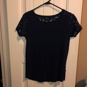 Forever 21 Navy Lace Top